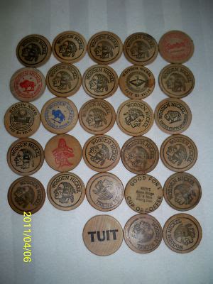 Wooden Nickels Round Tuit Wooden Peso Lot 28 Vintage | #152574331