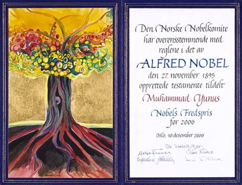 Muhammad Yunus – Nobel diploma - NobelPrize.org