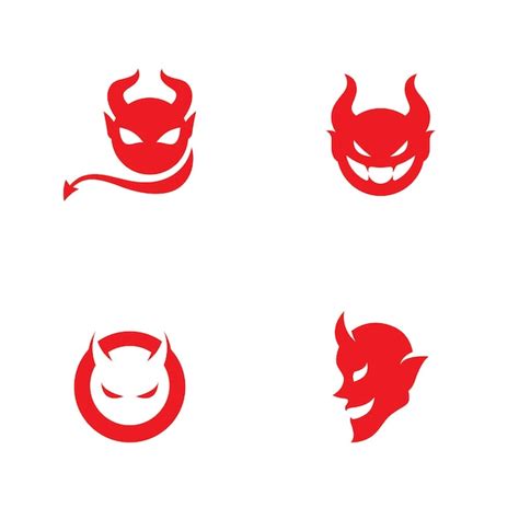 Plantilla de icono de vector de logo de diablo rojo | Vector Premium