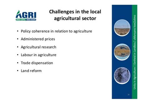 Challenges facing the agricultural sector