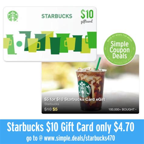 Starbucks $10 Gift Card only $4.70 Groupon Deals - Simple Coupon Deals