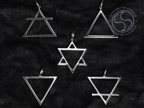 Earth Element Pendant & Necklace in Stainless Steel | Alchemy Symbols ...