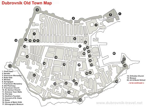 Map of Dubrovnik Old Town