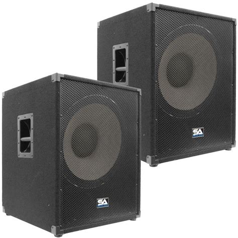 Pair of 18 Inch Powered Subwoofer Bass Cabinet - 1200 Watts RMS | 18 ...