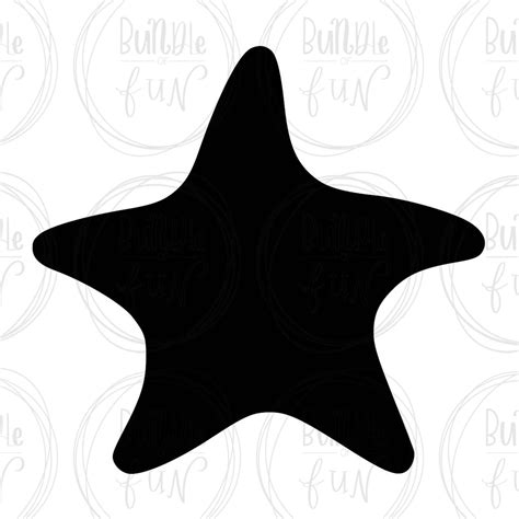 Starfish Silhouette Vector Image with SVG eps pdf png pdf | Etsy