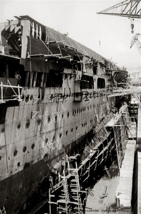 The Italian aircraft carrier Aquila undergoing transformation work in ...