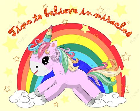 Cute Unicorn Rainbow Vector Hd Images, A Little Pink Cute Cartoon ...