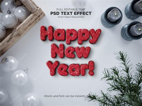 Premium PSD | Happy New Year 3d text effect