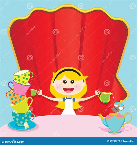 Alice in Wonderland Unbirthday Party Invitation Stock Vector - Illustration of stacked, birthday ...