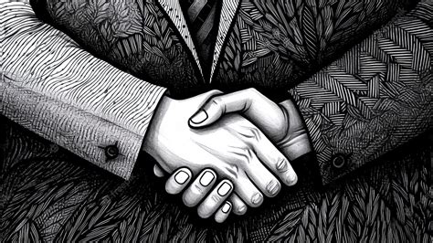 Premium AI Image | Handshake of business people Black and white ...