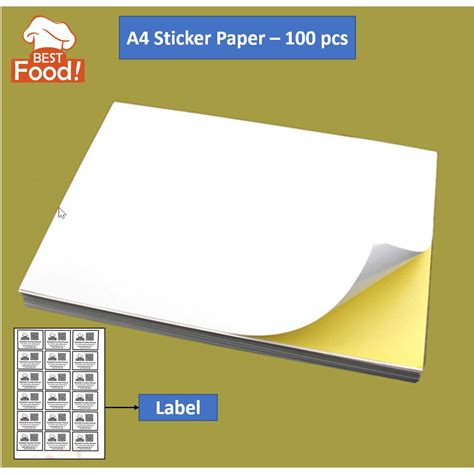 A4 Sticker / Label Paper (Kertas Pelekat) - 100 pcs | Shopee Malaysia