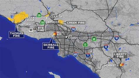 Maps: A Look At Each Fire Burning In The Los Angeles Area | Abc7 - Map ...