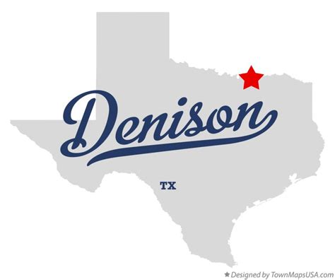 Map of Denison, TX, Texas