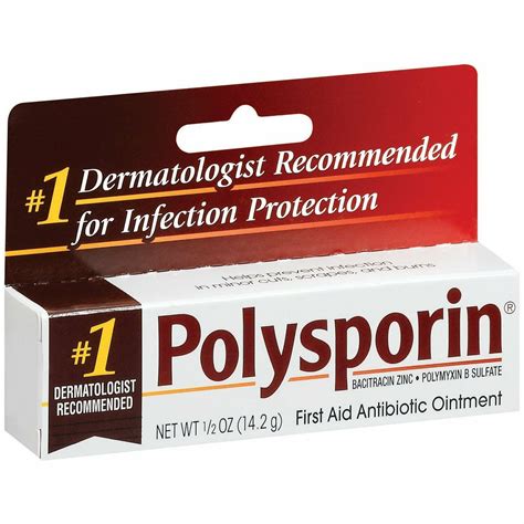 Polysporin First Aid Antibiotic Ointment, Bacitracin Polymyxin: 0.5 Oz (14.2 g) 300810798884 ...