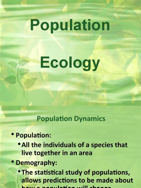 Understanding Population Ecology: Key Concepts of Population Size, Density, Dispersion, Growth ...