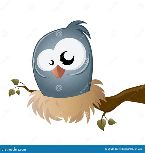 Funny Cartoon Bird Sitting in a Nest Stock Vector - Illustration of nature, motif: 28666883