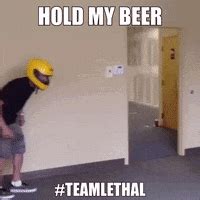 Waiter Carrying Beer Glasses Hold My Beer GIF | GIFDB.com