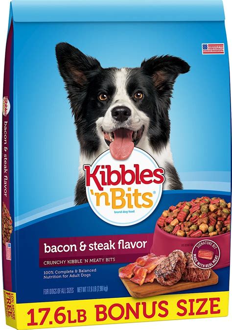 KIBBLES 'N BITS Bacon & Steak Flavor Dry Dog Food, 17.6-lb bag - Chewy.com