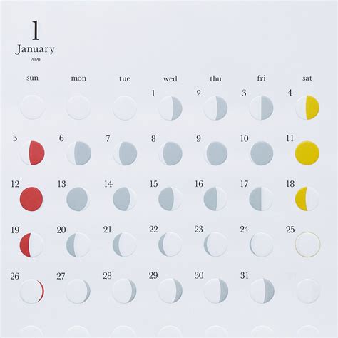 Embossed Moon Calendar, Color | LLTO, Live Light Travel Often