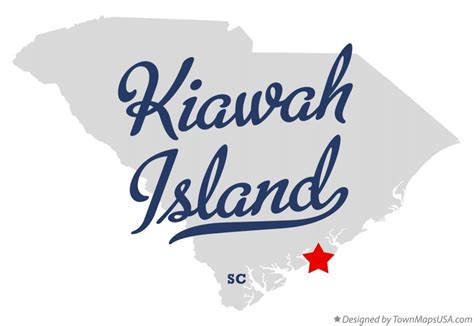 Map of Kiawah Island, SC, South Carolina