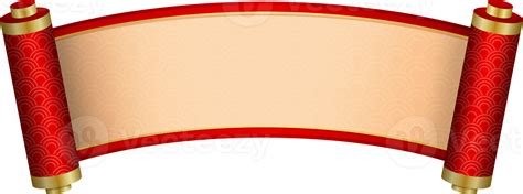 Chinese red paper scroll 13490734 PNG