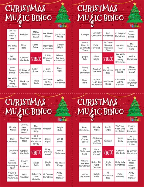 Free Printable Christmas Music Bingo Cards - Play Party Plan