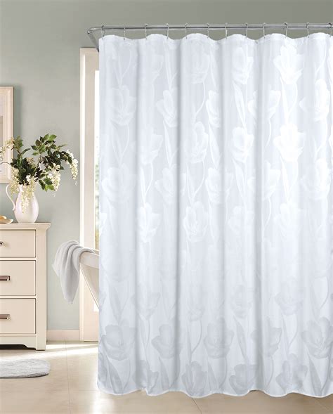 Dainty Home Lily Floral Shower Curtain In White - Walmart.com - Walmart.com