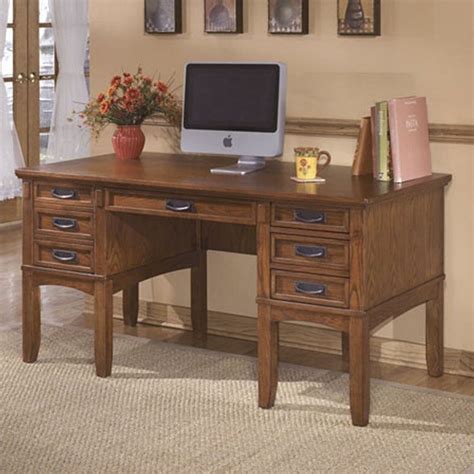 Ashley Furniture Cross Island Office Desk in Medium Brown - H319-26