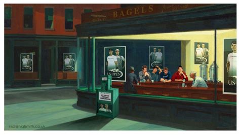 Nial Smith on Twitter | Nighthawks, Art parody, Night scene