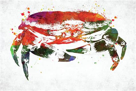 Crab colorful watercolor Digital Art by Mihaela Pater - Pixels