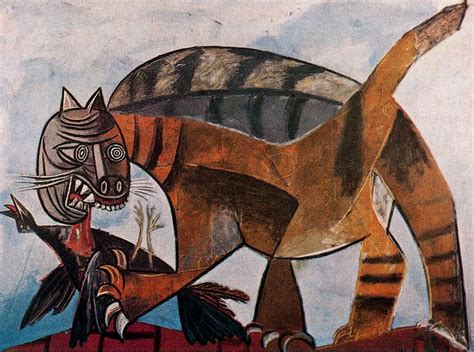 Cat eating a bird, 1939 - Pablo Picasso - WikiArt.org