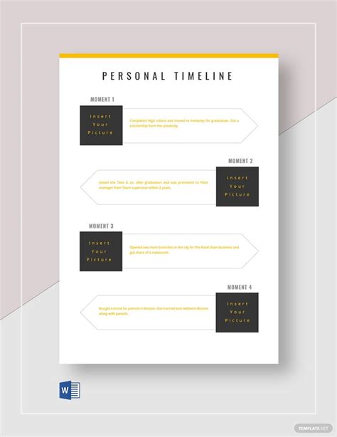 Free Printable Personal Timeline Template - Download in Word | Template ...