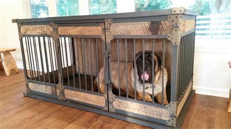 Extra Large Rustic Industrial Dog Kennel Dog Crate Riveted - Etsy | Cheap dog kennels, Dog ...