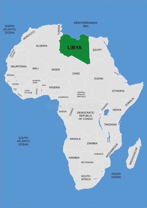 Libya Position On Africa Map - Vector Stock Photography - Image: 18463432