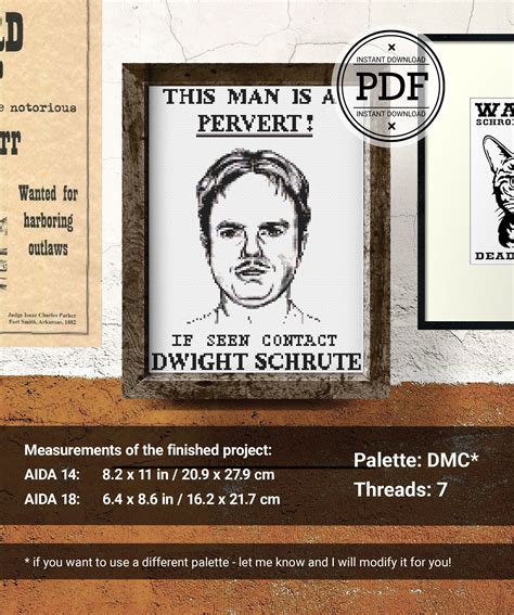 The Office Wanted Poster Cross Stitch Pattern, Dwight Schrute Cross ...