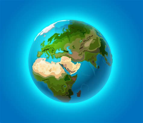 Detailed Earth planet vector illustration. Template for a design ...