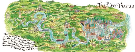 The River Thames: From Source to Sea by Sophia Shaw | Illustrated map, River thames, Thames