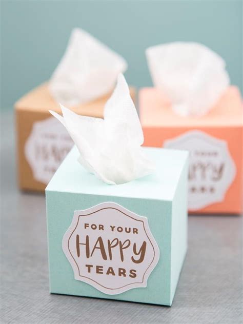 Happy Tears Mini Tissue Boxes | Wedding tissues, Diy wedding projects, Cricut wedding