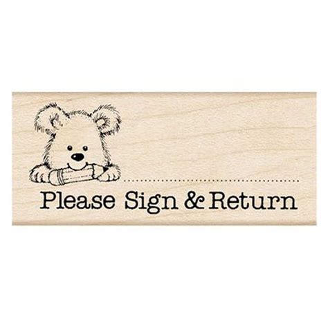 TeachersParadise - Hero Arts Please Sign & Return Pup Stamp - HOAD453