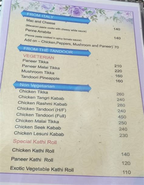 Menu at Blu flame restaurant, Sonepur