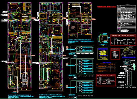 Housing Electrical Installations DWG Block for AutoCAD • Designs CAD | Electrical installation ...