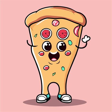 Premium Vector | Cute pizza slice wearing glasses with thumbs up cartoon vector icon illustration