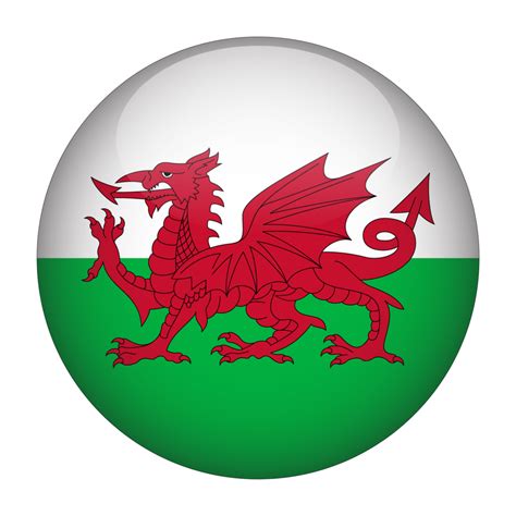 Wales 3D Rounded Flag with Transparent Background 15272133 PNG