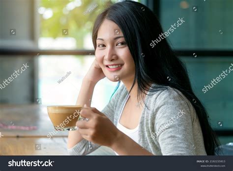 Woman Drinking Cappuccino Coffee Vintage Coffee Stock Photo 2192155913 | Shutterstock