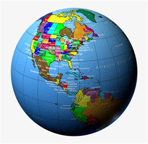 Globe Showing North America And Central America City - World Globe ...