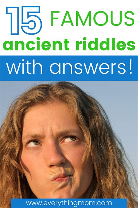 15 Famous Ancient Riddles With Solutions | EverythingMom | Riddles, Riddles with answers, Famous