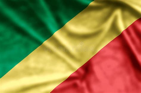 Republic of Congo Colorful Waving and Closeup Flag Illustration Stock Illustration ...