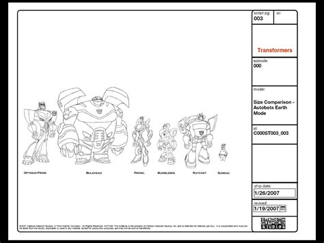 Transformers Size Comparison Charts