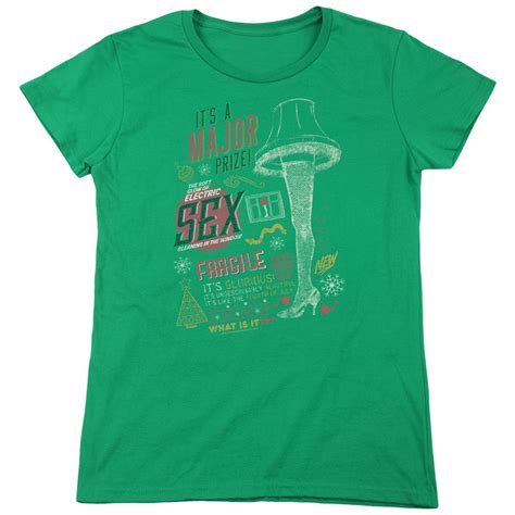 A Christmas Story Womens Shirt Its A Major Prize Kelly Green T-Shirt - A Christmas Story Its A ...