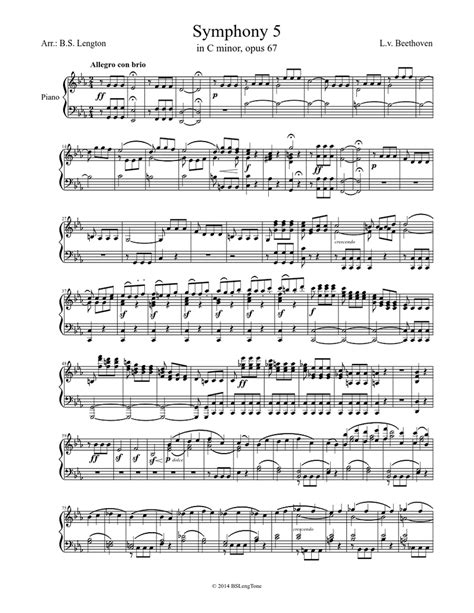 Beethoven - Symphony 5, mov. 1 Sheet music for Piano | Download free in ...